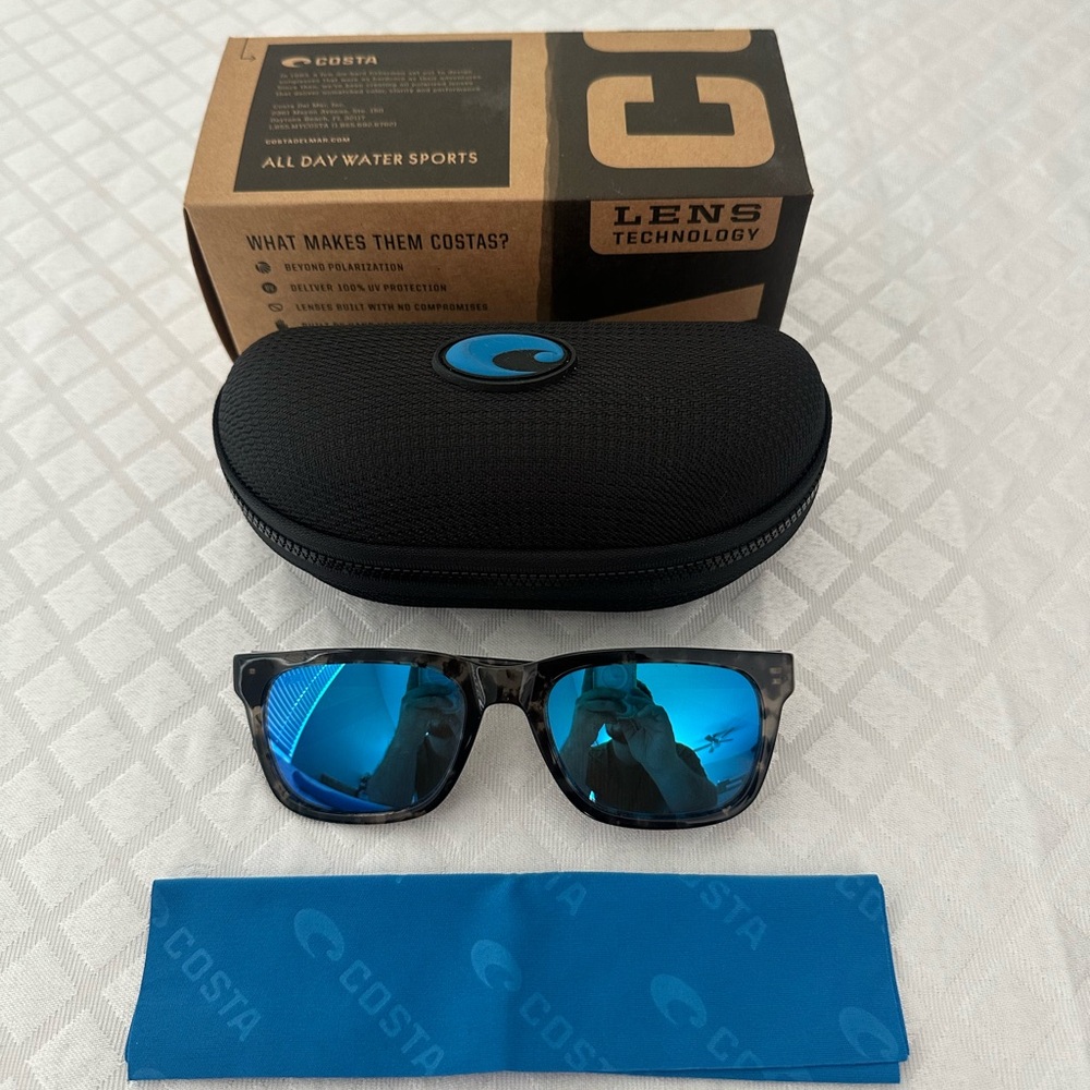 Costa Del Mar TYB 6S9107 Polarized 580G Blue Mirror Sunglasses – Authentic.